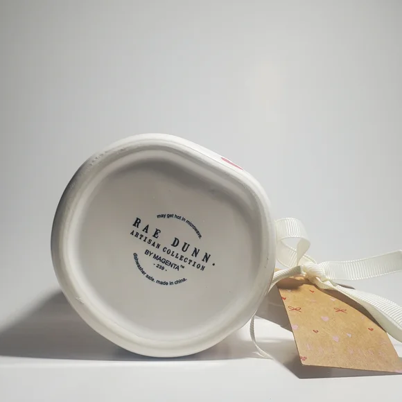 RAE DUNN Cherry Themed Red & White Mug 'Love You Cherry Much' text New with Tags - Picture 4 of 7